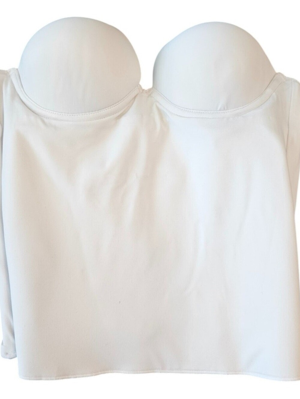 Felina Lingerie Womens Sz 36A Bustier Corset Shaper Solid White Lightly Padded